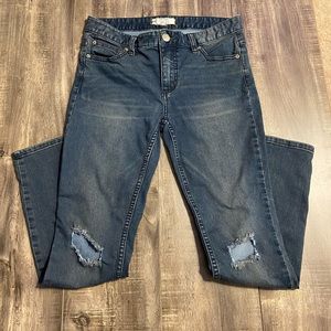 Free People mid rise ripped knee jeans